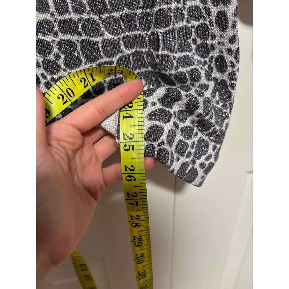 Jones New York Animal Print Metallic Knit Top S - Picture 4 of 8